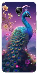 Gift Minister Soft Designer Mobile Case For One Plus 3 Back Cover Pale Violet Red - Super Cute Peacock Art Anti-Slip Flexible Camera Protection Comfortable Grip Anti-Fingerprint 1Pcs 17014