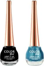 Color Girl Light It Up Liquid Colored Eyeliner black & sky blue
