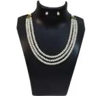 JAYA VISION ENTERPRISES 3 Line Real Pearl Choker Necklace