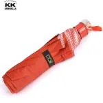 KK 3 Fold Jumbo Size Umbrella for Men and Women Umbrella (Orange)