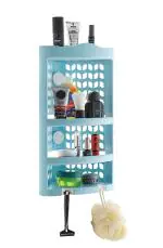 Nabhya Blue Plastic Multipurpose Wall Mount Bathroom Corner Shelf and Rack Kitchen Bathroom Storage Rack