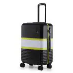 Nasher Miles Mexico Hard-Sided Polycarbonate Check-in Black And Grey 24 inch |65cm Trolley Bag