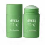 Lecherous Beauty Green Tea Purifying Clay Stick Mask Oil Control Anti-Acne Eggplant Solid Fine, Portable Cleansing Mask Mud Apply Mask, Green Tea Facial Detox Mud Mask (Green Tea) 40 g