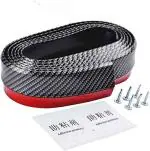 AUTOEON Samurai Car Body Kit Bumper Lip Side Skirt Rubber Edge Decorative Protector, 2.5 Meter with 3M Tape & Screws (Black Carbon)