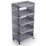 Selvel Unbreakable Plastic 5-Layers Shelves Multipurpose Storage Racks ( Grey, X-Large)
