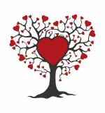 WOLPEP Multicolor Love Hearts Tree Wall Sticker