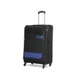 Citizen Wander Weave Trolley Bag for Travel 78 cms Large Check-in Luggage Bag | Polyester Soft Sided Suitcase for Travel with 4 Spinner Wheel & Built-in Combination Lock (Black)