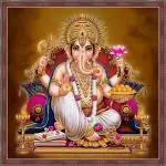 Art Factory Lord Ganesha Painting with Frame Canvas 20 inch x 20 inch Painting (With Frame)