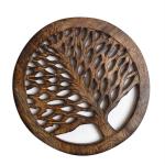 Willart Brown Wooden Tea Pot Trivet Coaster For Hot Pots Pans Dishes (Set Of 2) 15.2X15.2X1.3 Cm