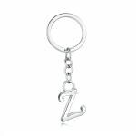 Caristo English Alphabet Letter Z (KC-1) Silver Metal Name Keychain for Car Bike Men Women Kids Keyring