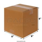 PACFO 3-PLY CORRUGATED BOX 8X8X8 INCHES- Pack of 10 Boxes
