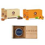 ROYAL SWAG Ayurvedic & Herbal Cigarette Combo Pack of Clove and Frutta Flavour Smoke (50 Stick Each), SWOSH Lip Cream for Smoker's, Brightening Dark Lips (15 gm) Nicotine & Tobacco Free - Set Of 3