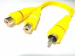 HDF RCA 1 Male to 2 Female Audio Video Y Splitter Adapter Cable Stereo Audio Y Adapter Subwoofer Audio Cable Extension Cord For Speaker