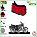 DUFFELMotorcycle Body Cover Used For Royal Enfie 500 Cover Water Resistance Dustproof UV Protection Indor Outdor And Parking Comfortable With All Varients Full Body Protection (Red And Black )