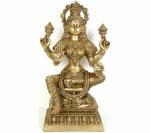 Idol Collections Gold Brass Large Goddess Lakshmi With A Lotus In Hand, Large