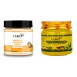 Caret Organic Haldi & Chandan Ubtan Face Pack (100G) AND Papaya & Kesar Aloevera Gel (100G)