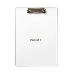 Shining Zon Paper Clipboard Writing Pad Clipboards Drawing Writing Exam Board Clipboard with Clip and Elastic - Sturdy, Lightweight for Office, School, College Transparent Exam Pad (Pack of 7)