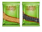 Classic Harvest Organic Arhar ( 500g ) & Urad ( 500g ) Whole , pack of 2