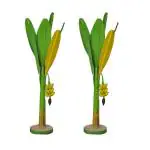 SIMONART AND PRINTING Artificial Banana Tree Pair 35 cm Home Decor, House Warming Gifts, Diwali Decoration, Navratri, Durga Pooja, Dussehra Festival Gifts and Decor
