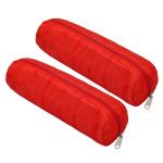 Kuber Industries 2 Pieces Watch Case,Bangle Box/Wrist Watch Holder/Watch Organizer/Bracelet Pouch Zip Top Watch Case With One Roll (Red)-KUBMART16100, Cotton