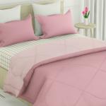 Haus & Kinder Pastel Colors Microfibre Reversible Comforters for Double Bed | 150 GSM Double Size 220cm x 225cm | Light Pink