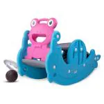 BUMTUM 3 in 1 Frog Foldable Slide, Baby Slide With Rocker & Baby Chair | Garden Sliders For Kids & Toddlers | Foldable Freestanding Play Area Indoor & Outdoor Slides For 2 to 5 Years Boys & Girls(Blue & Grey)