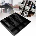 SUKHAD ABS Plastic Cash Drawer 3 Bills 3 Coins ABS Cashier Storage Box For Super Markets, 9.6 X 9.6 X 1.4 Inch,Black