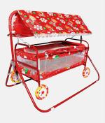 Avani Metrobuzz Red Crib And Cradle Two In One