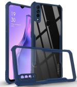 Jkobi Crystal Bumper Blue Plastic Shock Absorbent Mobile Back Cover for Oppo A8
