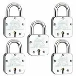 Link Atoot 70mm Padlocks 5Pcs Set| 1 Crore Key Combinations| Stainless Steel Body| Hardened Shackle| 9 Brass Lever| 3 Keys for Each Padlock |15 yrs Warranty