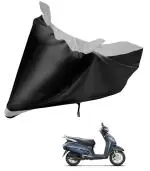 Auto Hub Bike Body Cover for Honda Activa 3G , Dustproof UV Protection water resistant Custom Fit Cover-(Black-Silver )