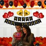 ARYAN BALLOON Happy Anniversary Banner, Balloons Decoration (Pack Of 70) l Birthday Decoration l Party Decoration l Home Décor l Interior l Happy Birthday l Anniversary l Decorative Kit l Balloons Decoration Kit l Banner