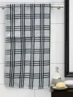 Athom Living Premium Cotton Light weight Quick-Dry High Absorbent Cotton Bath Towel Grey Stripes, 75x150 Cm (Pack Of One)