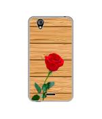 Casotec Rose With Wooden Texture Design Printed Silicon Soft TPU Back Case Cover for Gionee P5 Mini