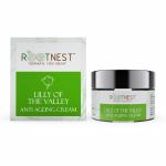 ROOTNEST Lilly Of The Valley Anti Aging Face Cream | All Natural Wrinkle Reducer & Skin Rejuvenator | Collagen Boosting Moisturizer | Soothes & Renews Aging, Dry Skin | 15 gm
