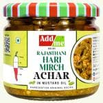 Add me Green Chilli Pickle 300g | Rajasthani Hari Mirch ka Achar 300gm spicy pickles Glass Pack