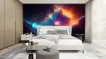 ARASAN GRAPHICS 3D Colour Full Universe Rising Background Vinyl Wall Sticker | Stylish Wall Stickers Hall Room Latest 3D Wallpapers for Living Room | HQ HP Print. (102