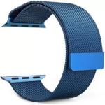 RUPELIK (Chain iWatch 40mm Blue) Stainless Steel Megnatic iWatch Strap Series 7,6,5,4,3,2,1/SE Compatible For Strap 41mm/40mm/38mm Smart Watch Strap (Blue)