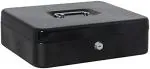 Crevizon Metal Petty Cash Box With 2 Keys/Removable Change Tray For Perfect Secure Storage in Black -10
