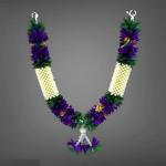SHREE BALAJI ENTERPRISES Mala for God 40 Inch for Photo Frame Home & Temple Artificial Flowers Made of Cloth Red and White Mix Garland (Purple-White)