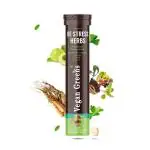 Vegan Greens Plant Based DE-STRESS Ayurvedic Natural Herbs. Daily Stress Management. For Energy, Mood, Focus, Calmess & Anxiety Control. Rejuvenates Mind & Body (25 Effervescent Tablets, Orange)