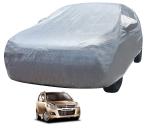 Auto Hub Car Body Cover Compatible with Maruti Suzuki Wagonr (Model : 2000-2018) with Mirror Pockets, Triple Stitched, Water Resistant Car Cover, Metallic Silver