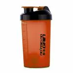 Magic Plus No Pain No Gain Sports Gym Fitness Shaker Bottle Perfect for Protein Shakes and Pre Workout with Plastic Whisk Mixer Ball for Smooth Mix | Orange - 700 Ml (Orange)