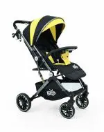 GOLDEN BEE Choco Joy Stylish Baby Stroller/Parm - Lightweight Travel Friendly Stroller | 5 Point Safety Harness | Detachable Food Tray Stroller for Baby Boy and Girl Age 0 to 3 Years (Black Dreamer)