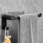 Plantex Space Aluminium Hand Towel Holder for Washbasin/Napkin Holder Satnd with Hook (968 - Rich Black)
