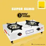 Everdure Premium Jointless Steel Body | Body Weight 2.5 Kgs | Brass Burner | Stainless Steel Manual Gas Stove (2 Burners)