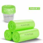 AJAPOR Garbage Bags Large 45 Pcs | 15 Pcs x Pack of 3 Rolls | 63 x 76 cm | Dustbin Bags/Trash Bags/Dustbin Covers for Wet and Dry Waste