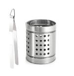 First Front Stainless Steel Roti Chimta Tong With Stainless Steel Cutlery Holder and Multicolour, Pack of 2