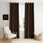 Dc Decastle Plain Solid Polyester Curtains (Brown) (213* 121 cm) (pack of 2)
