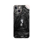 GADGETSWRAP Printed Vinyl Skin Sticker for Apple iPhone 13 - dark hedge tunnel spooky